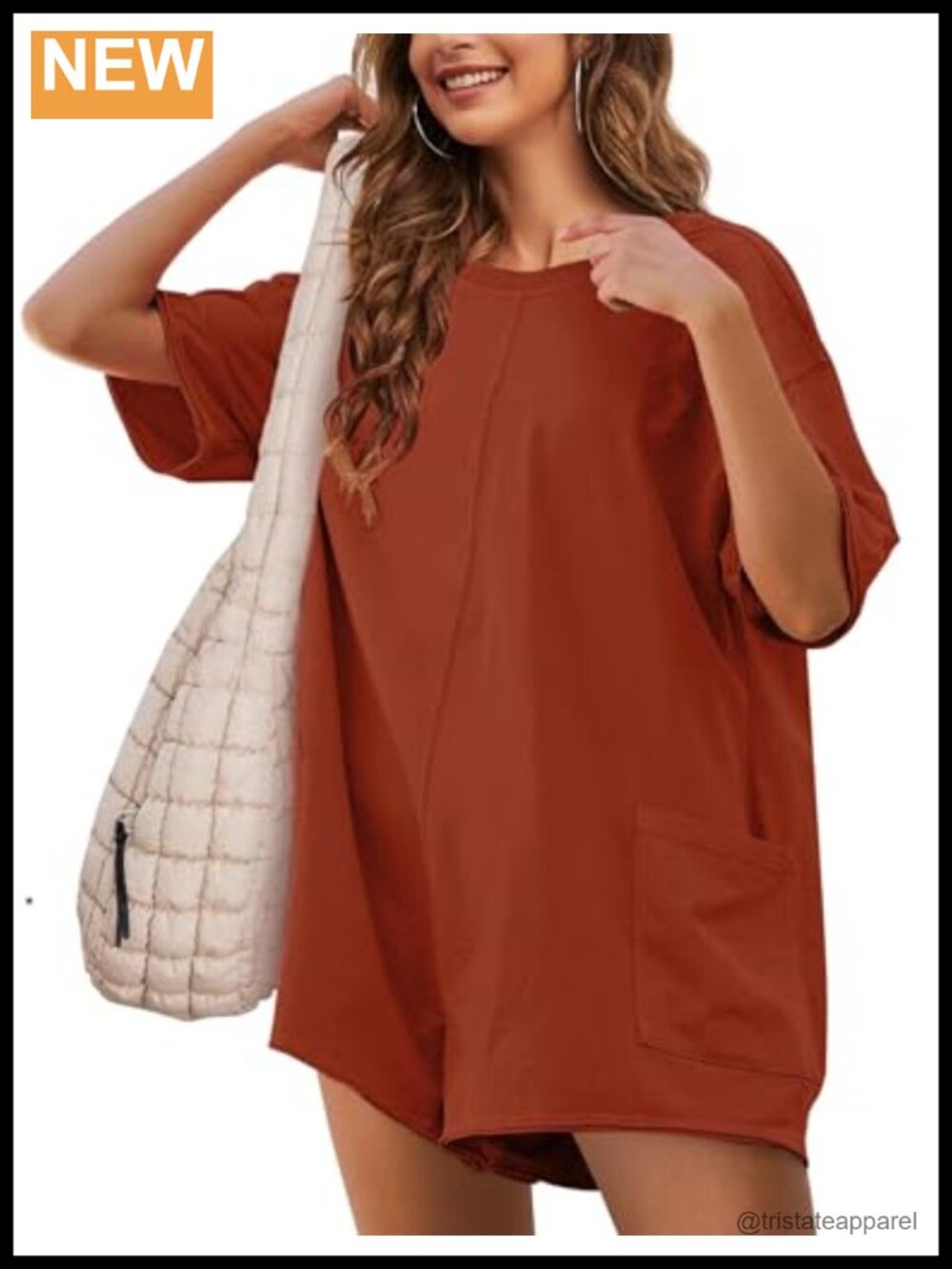 Womens Reversible Oversized Tee Romper Short Sleeve Athletic Casual